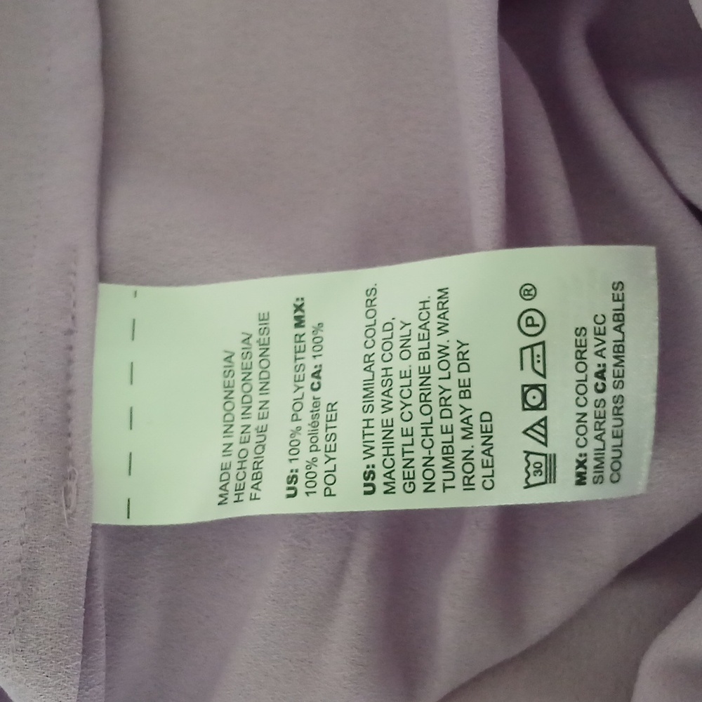 Chicos Lavendar Long Sleeve Pleated Top Size 0 Us 4/6 Womens Spring Feminine - Picture 8 of 10